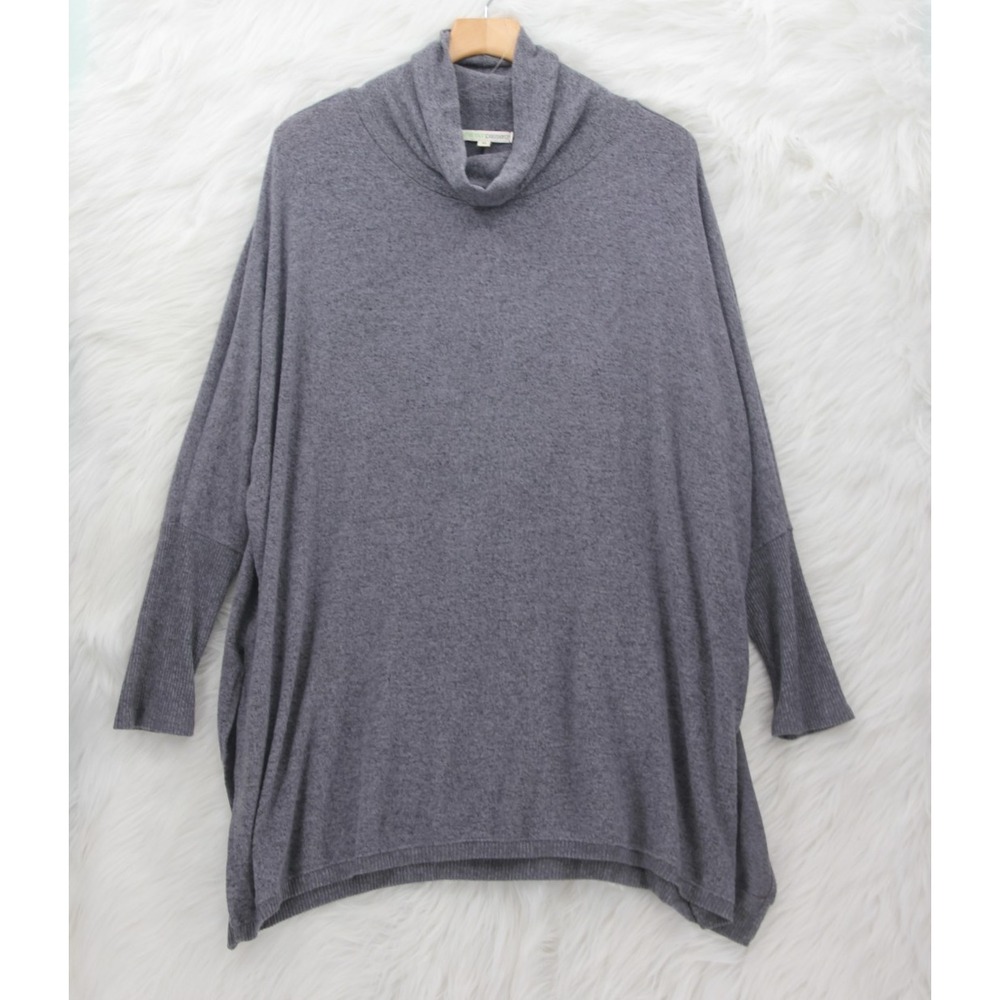 Shannon Passero Women's Top Cowl Neck Relaxed M Gray Luxury Minimalist Dolman